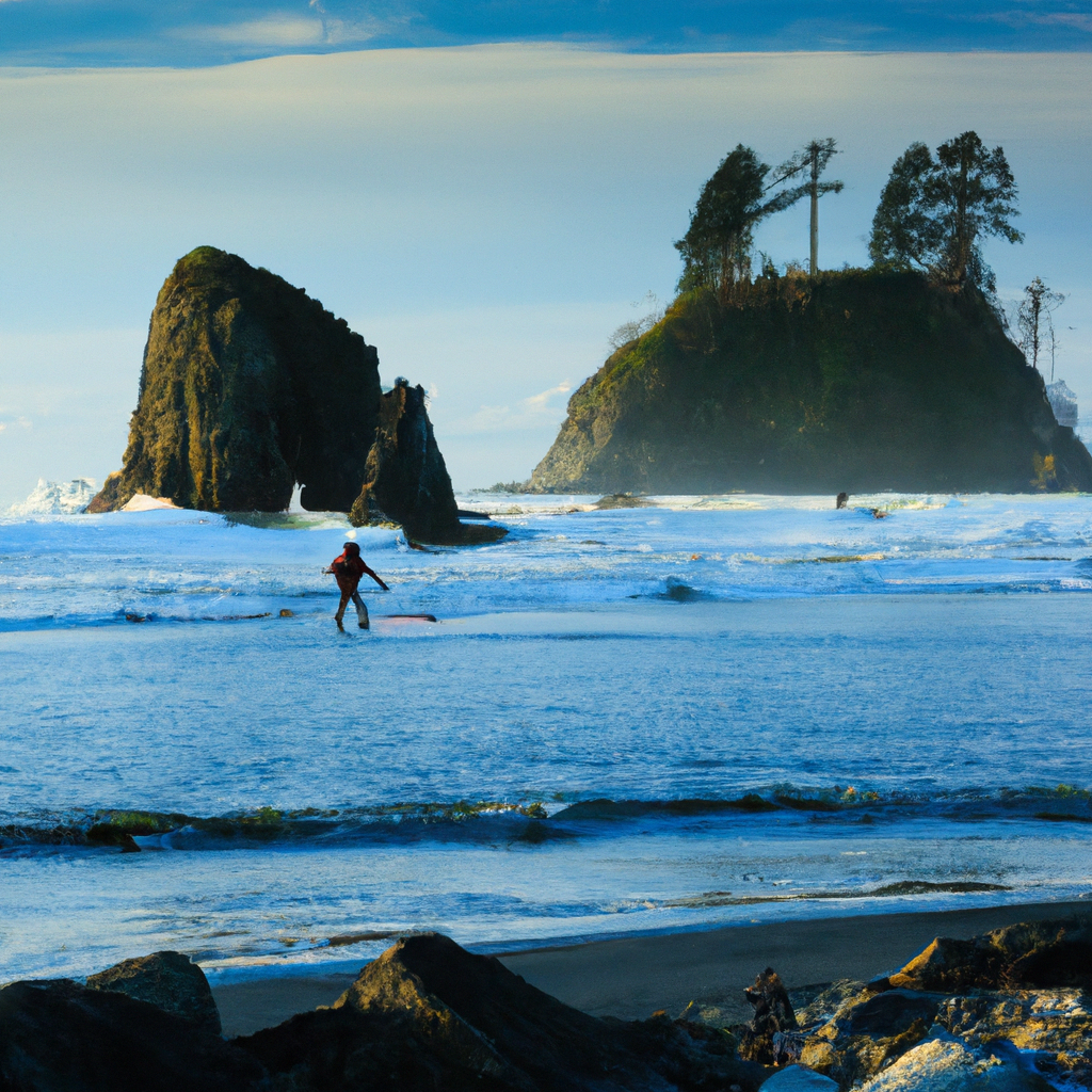 Surfing in Ruby Beach