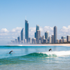 Surfing in Main Beach