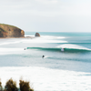 Surfing in Bells Beach