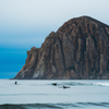 Surfing in Morro Rock