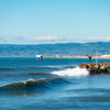 Surfing in Pillar Point Harbor