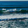 Surfing in Topanga State Beach
