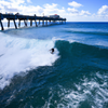 Surfing in Deerfield Beach Pier