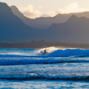 Surfing in Hanalei Bay