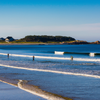 Surfing in Popham Beach