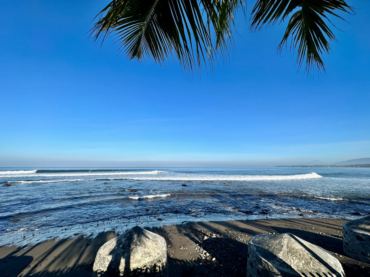 The long point break wave at Medewi as seen from Umadewi